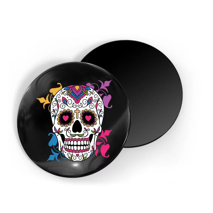 Candy Floral Graphic Skull Design Magnet