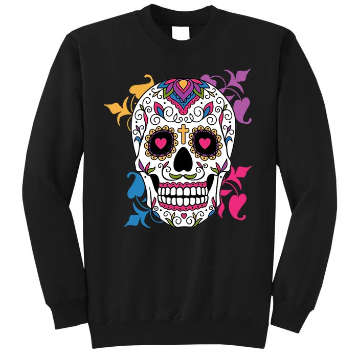 Candy Floral Graphic Skull Design Tall Sweatshirt