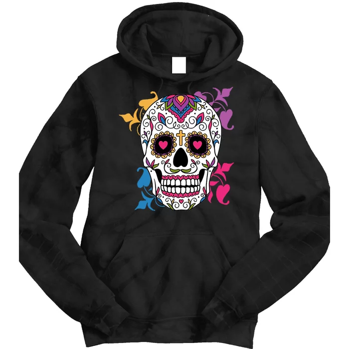 Candy Floral Graphic Skull Design Tie Dye Hoodie