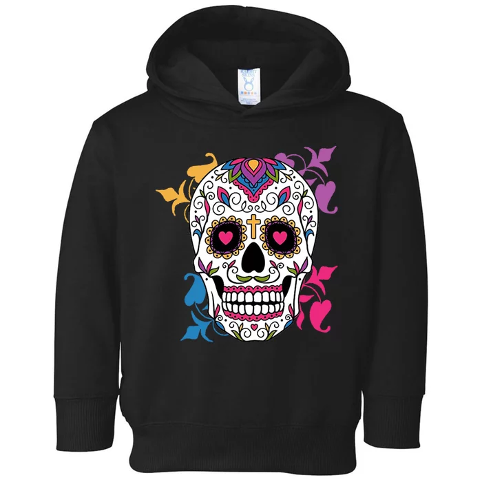 Candy Floral Graphic Skull Design Toddler Hoodie