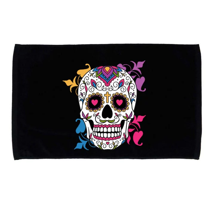 Candy Floral Graphic Skull Design Microfiber Hand Towel