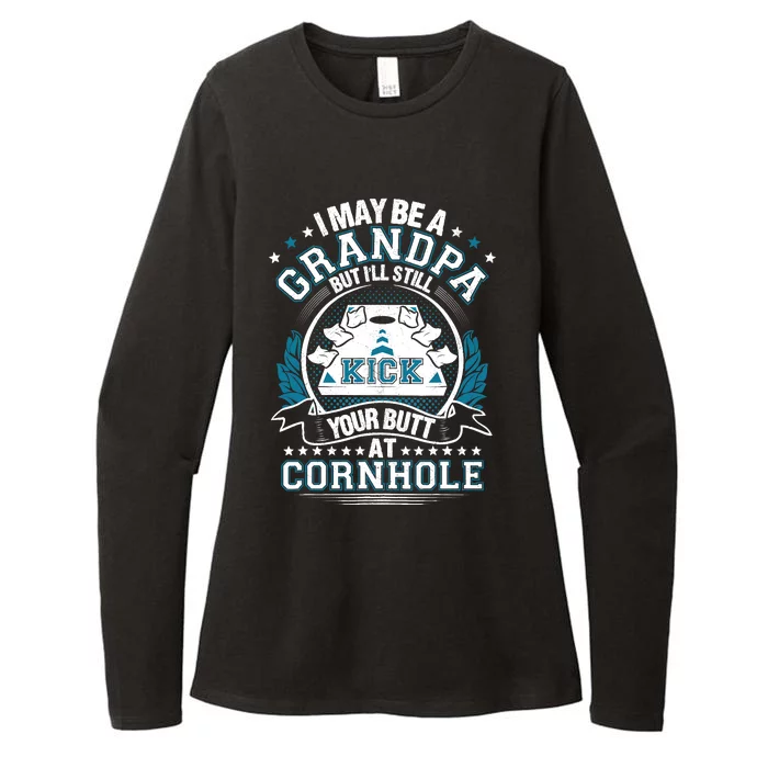 Cornhole Funny Grandpa Cornhole Grandfather Funny Womens CVC Long Sleeve Shirt