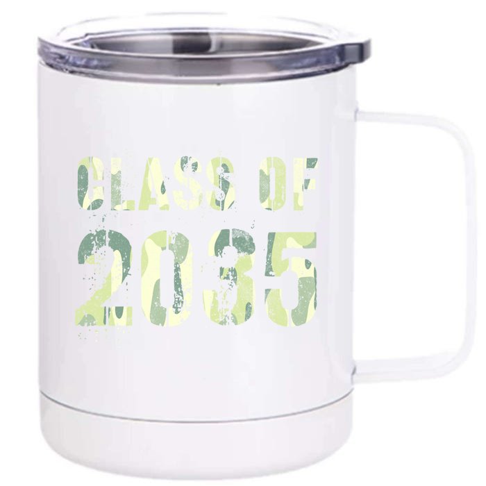 Camo Future Graduation Class Of 2035 Kindergarten Team First Cute Gift Front & Back 12oz Stainless Steel Tumbler Cup