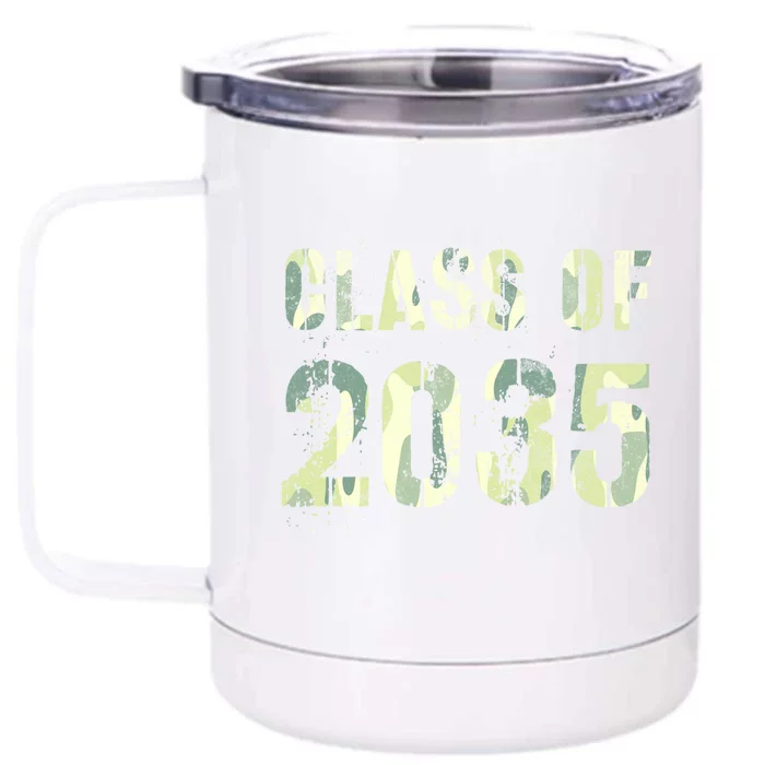 Camo Future Graduation Class Of 2035 Kindergarten Team First Cute Gift Front & Back 12oz Stainless Steel Tumbler Cup