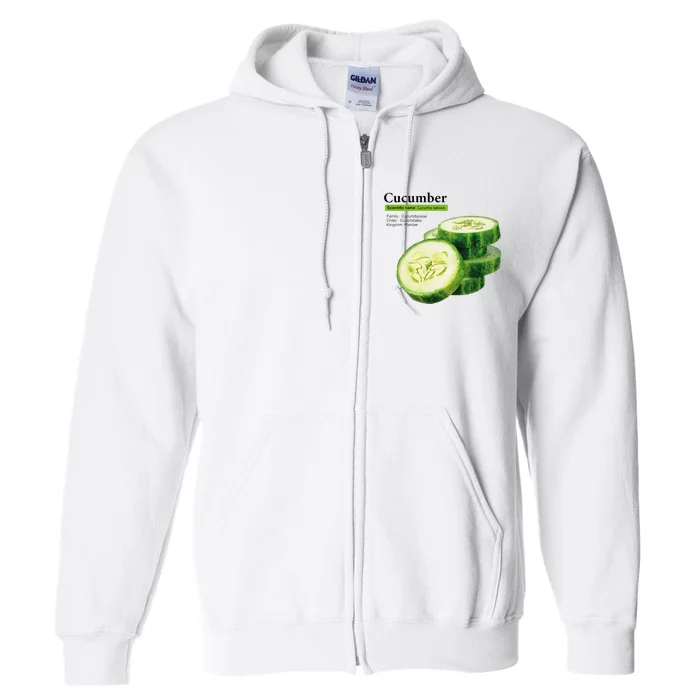 Cucumber Funny Graphic Vegetable Food Full Zip Hoodie