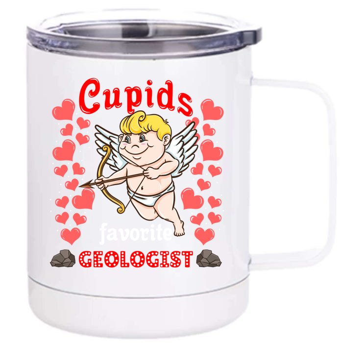 Cupids Favorite Geologist Valentines Day Gift Front & Back 12oz Stainless Steel Tumbler Cup