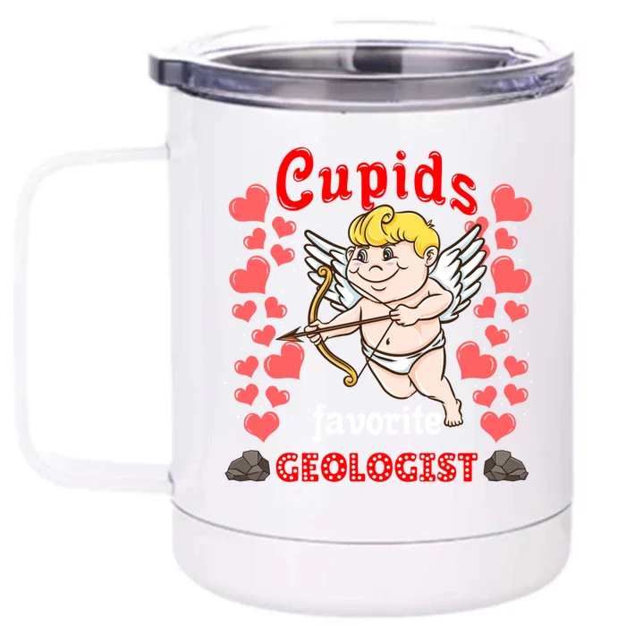 Cupids Favorite Geologist Valentines Day Gift Front & Back 12oz Stainless Steel Tumbler Cup