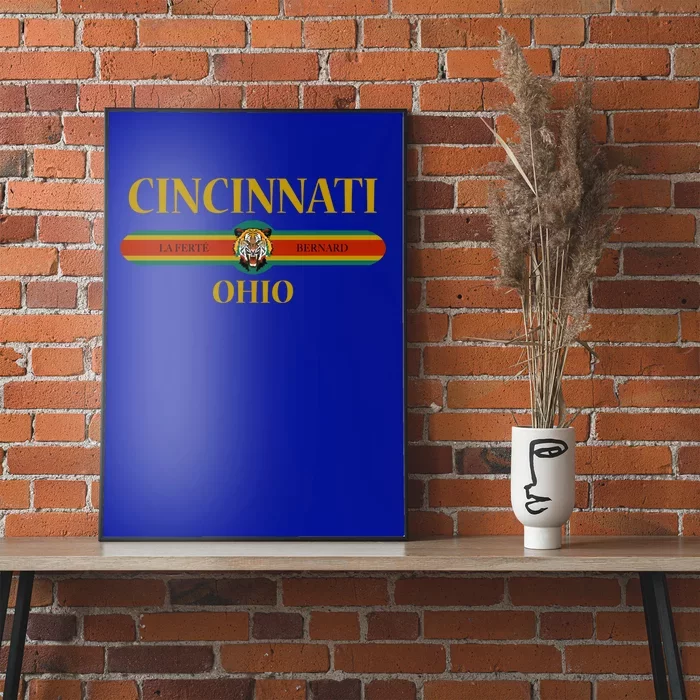 Cincinnati Funny Gift Ohio Funny Gift Fashion Design Funny Gift Tiger Face Funny Poster