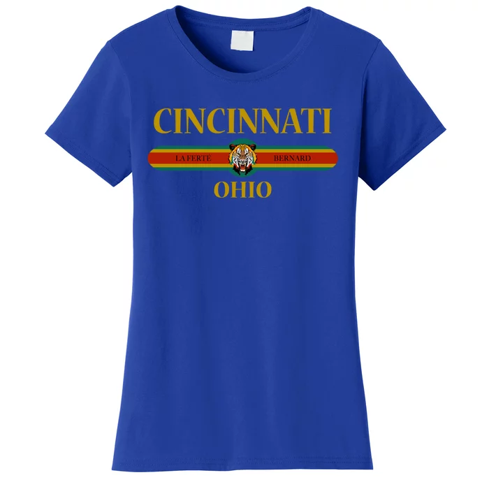 Cincinnati Funny Gift Ohio Funny Gift Fashion Design Funny Gift Tiger Face Funny Women's T-Shirt