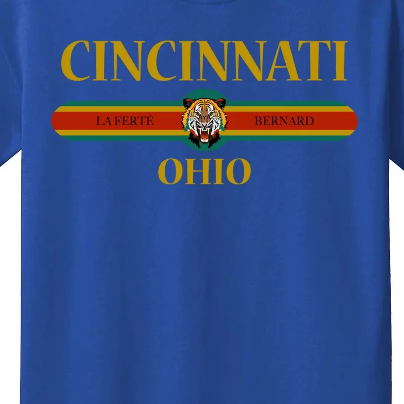 Cincinnati Funny Gift Ohio Funny Gift Fashion Design Funny Gift Tiger Face Funny Kids T-Shirt