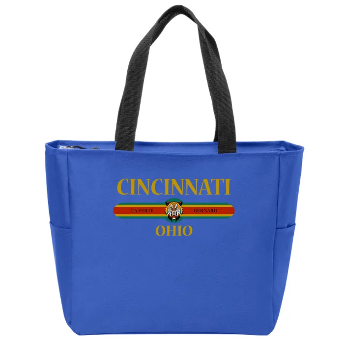 Cincinnati Funny Gift Ohio Funny Gift Fashion Design Funny Gift Tiger Face Funny Zip Tote Bag