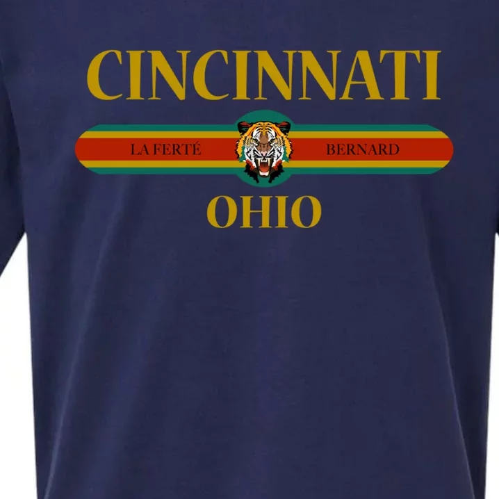 Cincinnati Funny Gift Ohio Funny Gift Fashion Design Funny Gift Tiger Face Funny Sueded Cloud Jersey T-Shirt