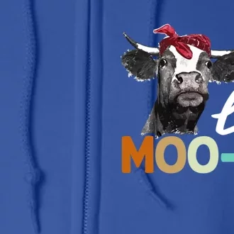 Cow Funny Gift Just A Little Moofunny Giftdy Funny Gift Cow's Lover Funny Gift F Full Zip Hoodie