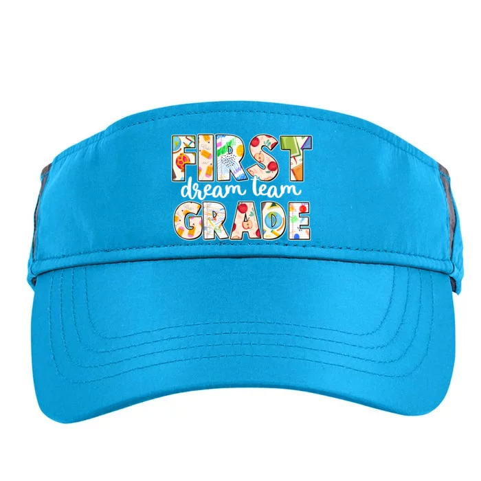 Cute First Grade Dream Team Back To School Adult Drive Performance Visor