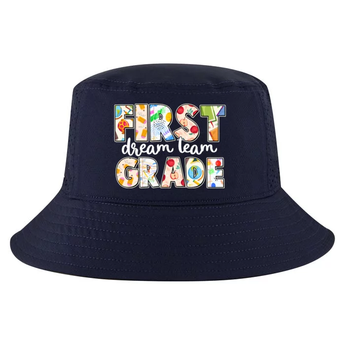 Cute First Grade Dream Team Back To School Cool Comfort Performance Bucket Hat