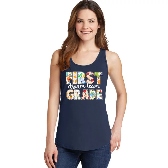 Cute First Grade Dream Team Back To School Ladies Essential Tank