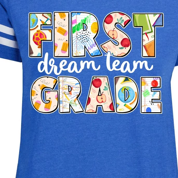 Cute First Grade Dream Team Back To School Enza Ladies Jersey Football T-Shirt