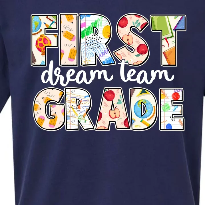 Cute First Grade Dream Team Back To School Sueded Cloud Jersey T-Shirt