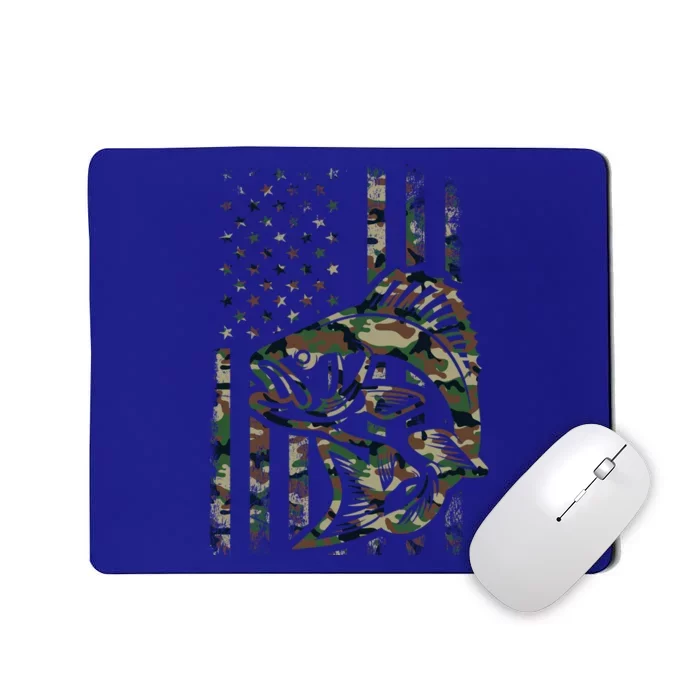 Camo Fishing Great Gift American Flag Bass Fishing Gift Mousepad