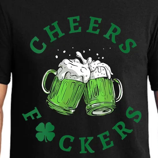 Cheers Fuckers Green Beer Drinking St Patricks Day Men Women Pajama Set