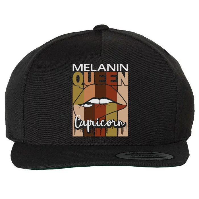 Capricorn  Funny Gift For Black  Melanin Afro Queen Wool Snapback Cap