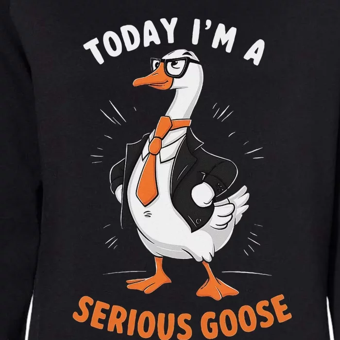 Cute Funny Goose Today IM A Serious Goose For Women Womens California Wash Sweatshirt