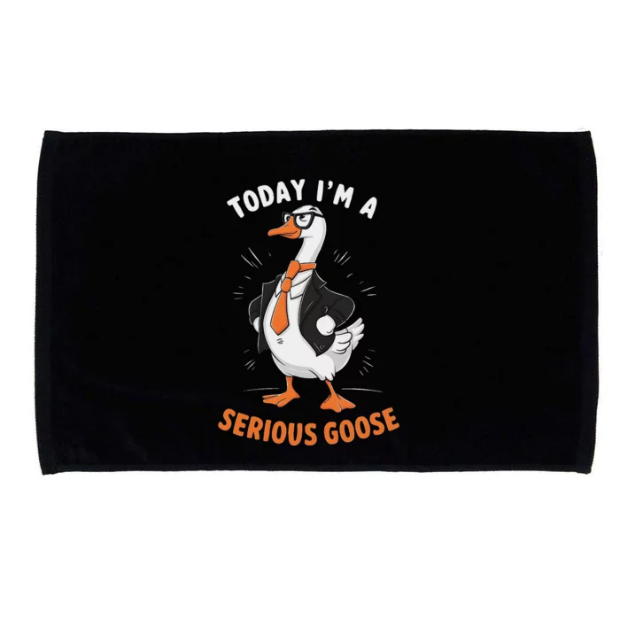 Cute Funny Goose Today IM A Serious Goose For Women Microfiber Hand Towel