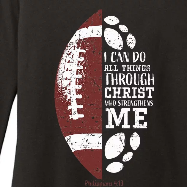 Christian Football Gifts Religious Verse Womens CVC Long Sleeve Shirt