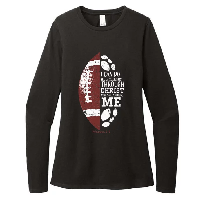 Christian Football Gifts Religious Verse Womens CVC Long Sleeve Shirt