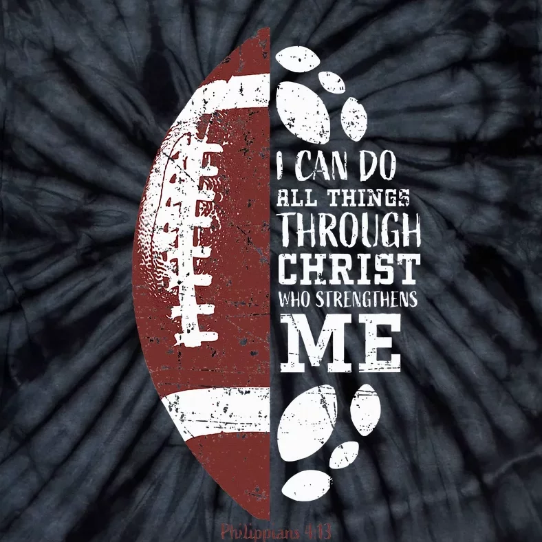 Christian Football Gifts Religious Verse Tie-Dye T-Shirt