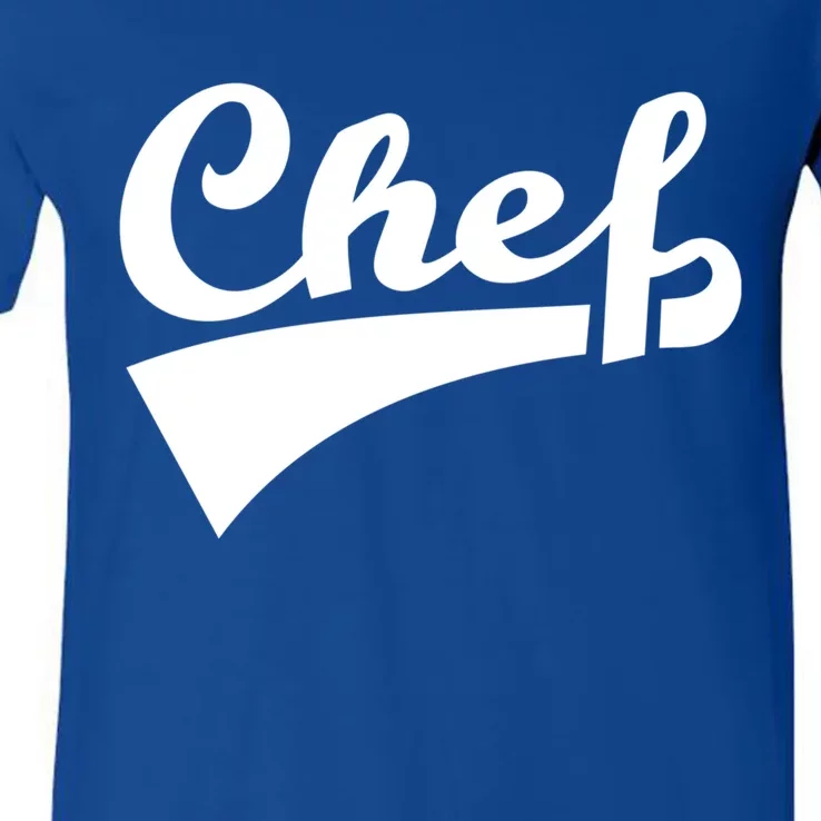 Chef Funny Gift Chef Meaningful Gift Blue Small V-Neck T-Shirt