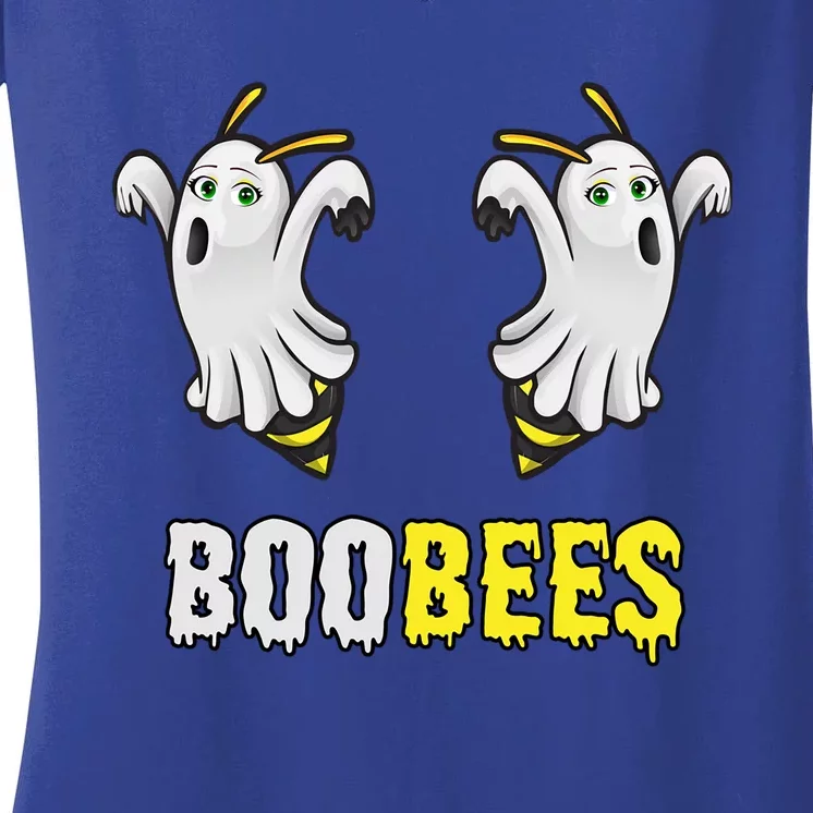 Cute Funny Ghost Halloween Boo Bees Gift Boobees Cute Gift Women's V-Neck T-Shirt