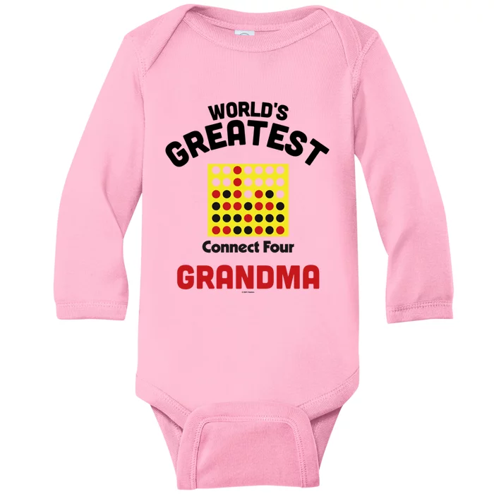 Connect Four Grandparents Day Worlds Greatest Grandma Gift Baby Long Sleeve Bodysuit