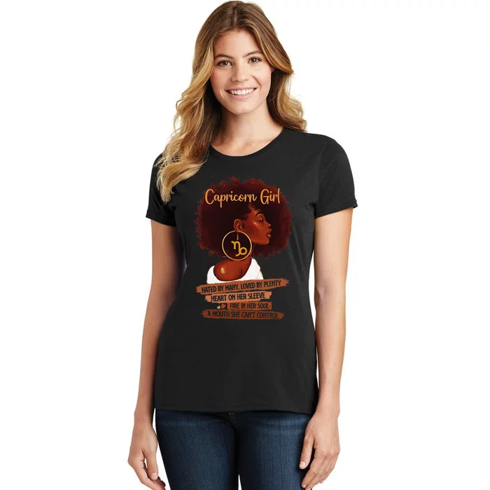 Capricorn Funny Gift For Black Wo Melanin Afro Queen Women's T-Shirt