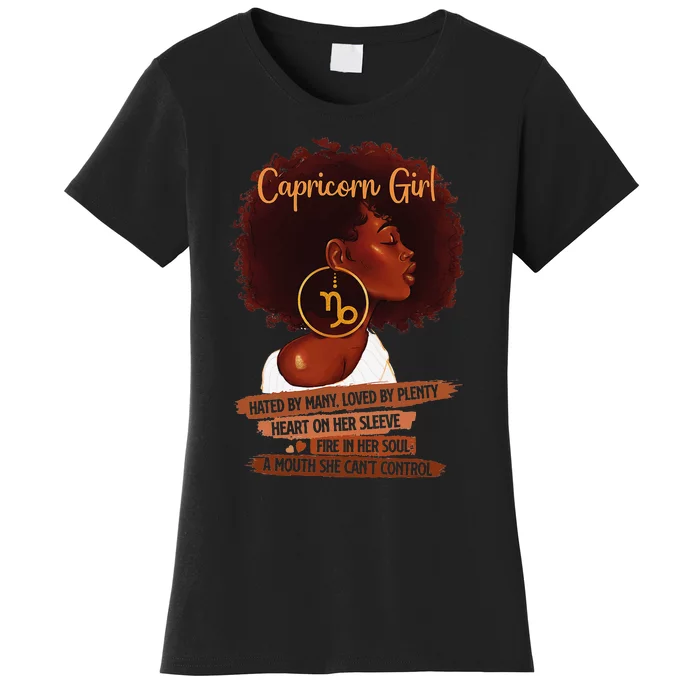 Capricorn Funny Gift For Black Wo Melanin Afro Queen Women's T-Shirt