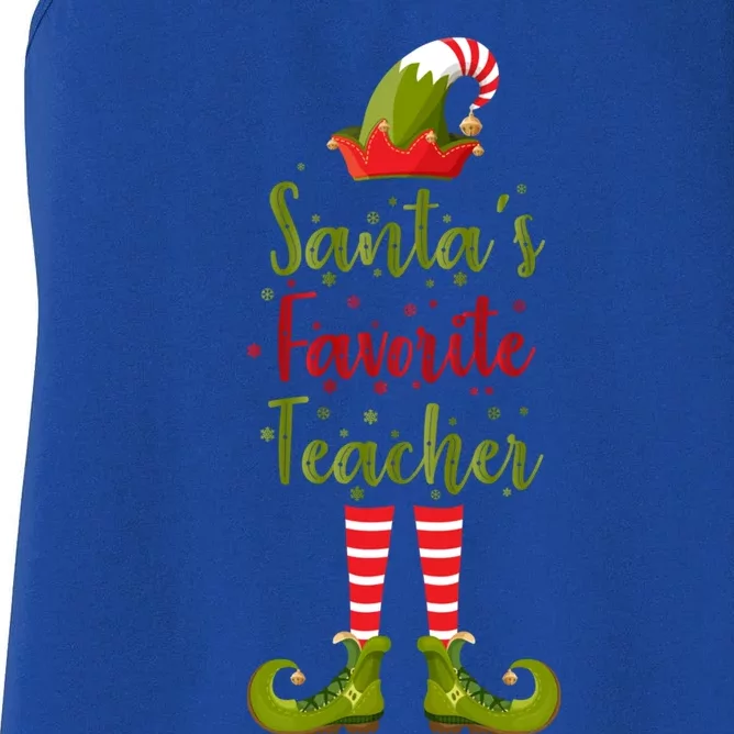 Christmas Funny Gift For Teachers SantaS Favorite Teacher Gift Women's Racerback Tank