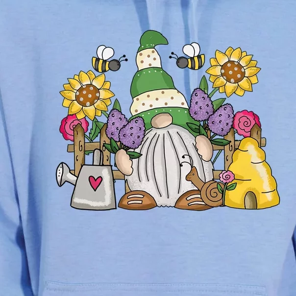 Cute Flower Garden Gnome With Bees And Flowers Gift Gardener Funny Gift Unisex Surf Hoodie