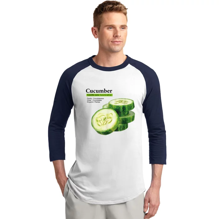 Cucumber Funny Graphic Vegetable Food Baseball Sleeve Shirt