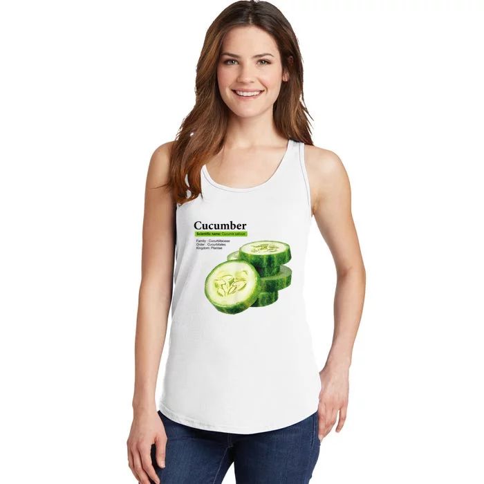 Cucumber Funny Graphic Vegetable Food Ladies Essential Tank