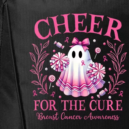 Cheer For Ghost Breast Cancer Awareness Halloween Ghost City Backpack