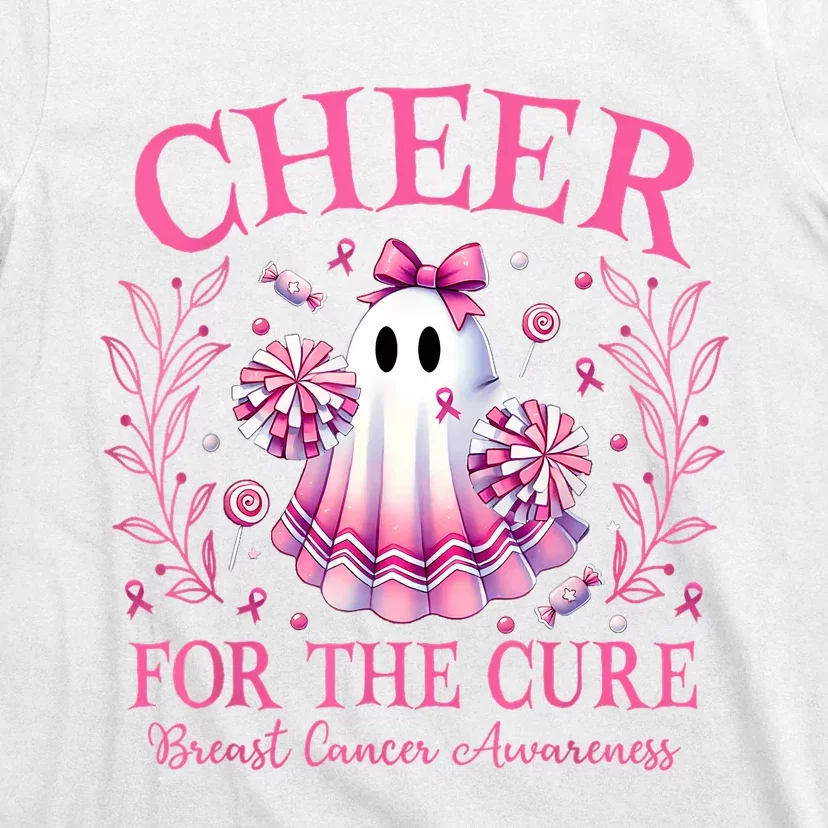 Cheer For Ghost Breast Cancer Awareness Halloween Ghost T-Shirt