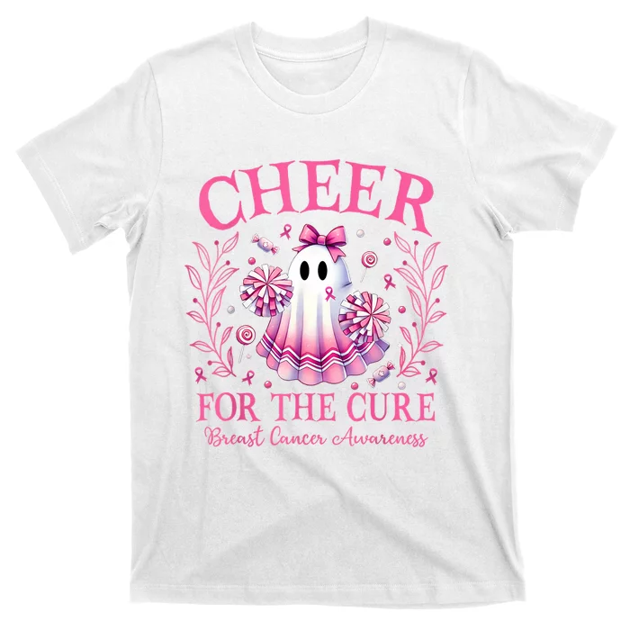 Cheer For Ghost Breast Cancer Awareness Halloween Ghost T-Shirt