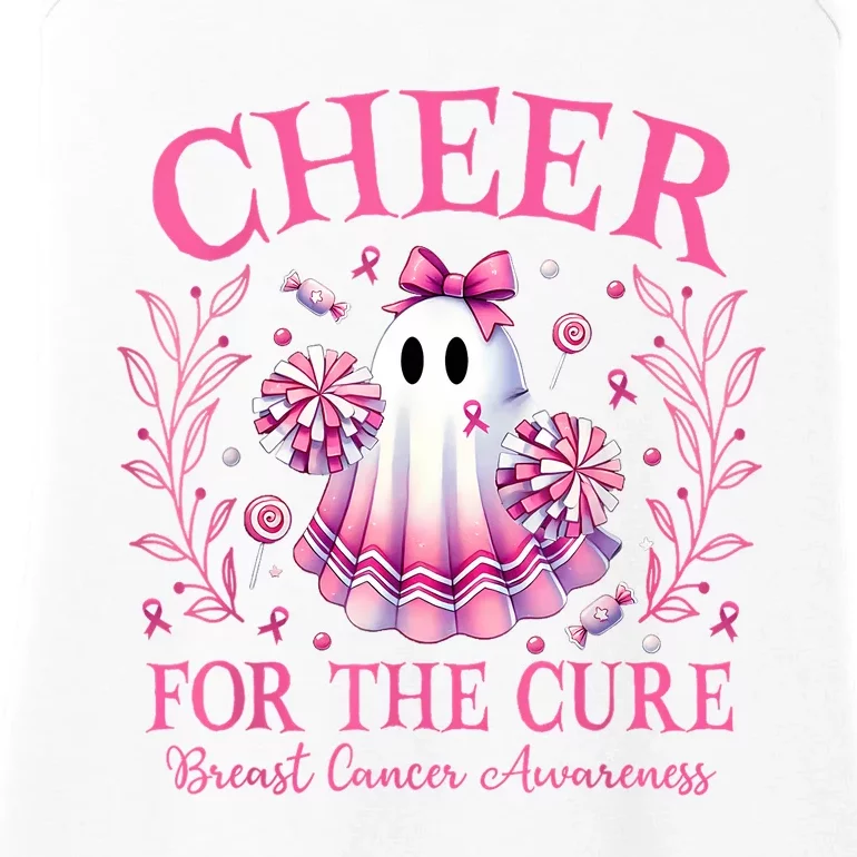 Cheer For Ghost Breast Cancer Awareness Halloween Ghost Ladies Essential Tank