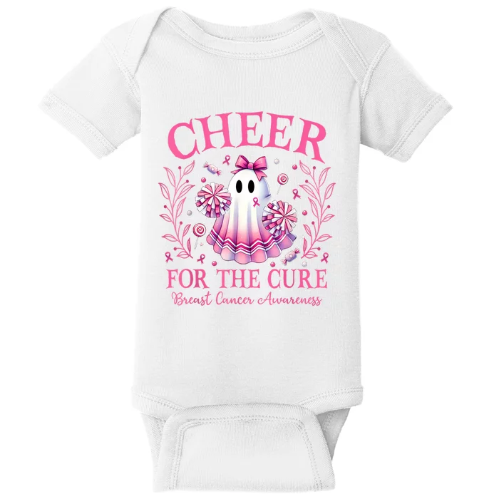 Cheer For Ghost Breast Cancer Awareness Halloween Ghost Baby Bodysuit