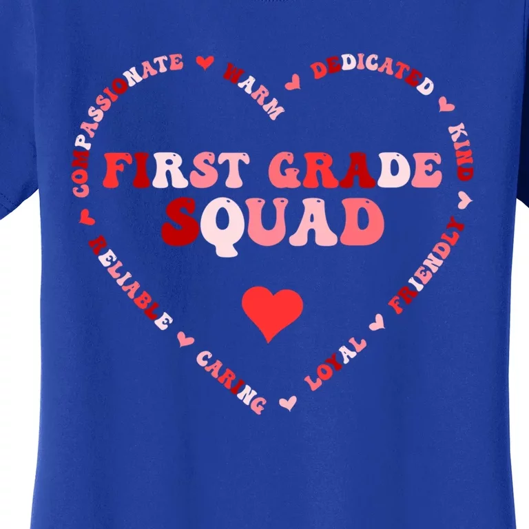 Cute First Grade Squad Valentines Day Heart Great Gift Women's T-Shirt