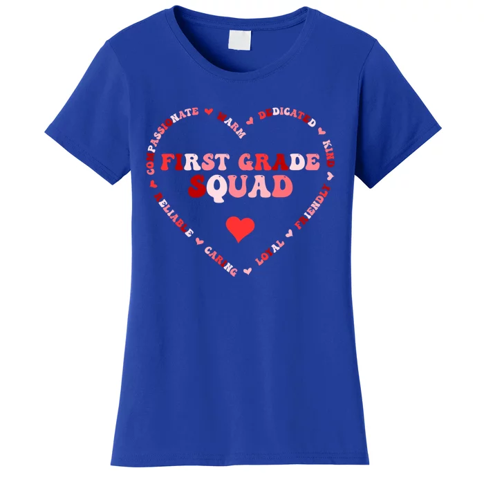 Cute First Grade Squad Valentines Day Heart Great Gift Women's T-Shirt