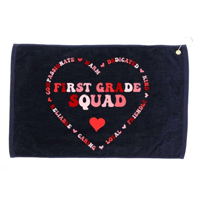 Cute First Grade Squad Valentines Day Heart Great Gift Grommeted Golf Towel