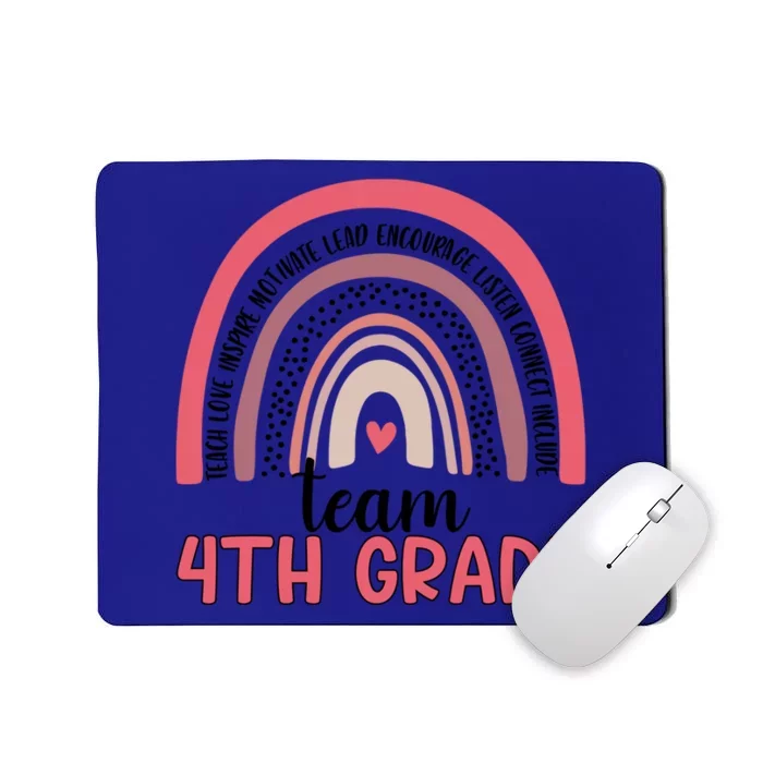 Cute Fourth Grade Teacher Boho Rainbow Team 4Th Grade Gift Mousepad