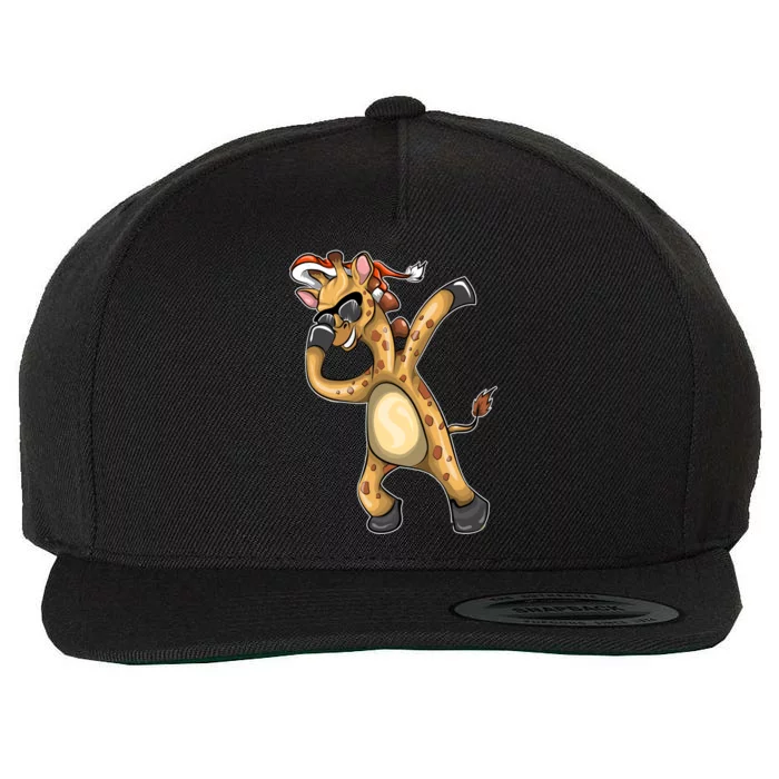 Christmas Funny Gift Animal Dabbing Giraffe Funny Gift Wool Snapback Cap