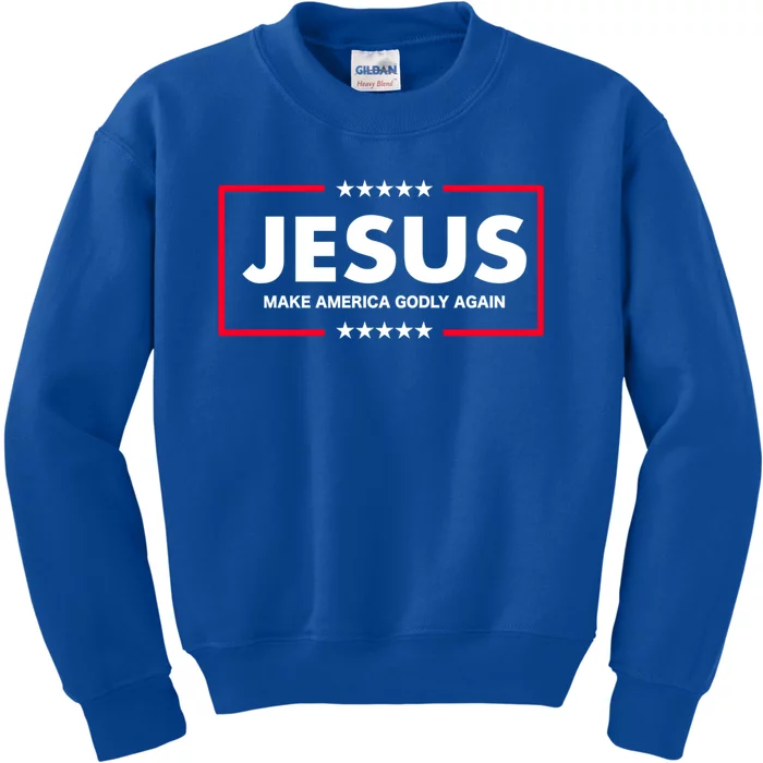 Christian Funny Gift Make America Godly Again Gift Kids Sweatshirt